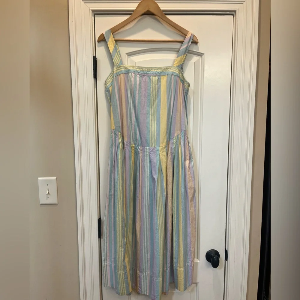 NWT Free People Primavera Striped Midi Dress in Pastel